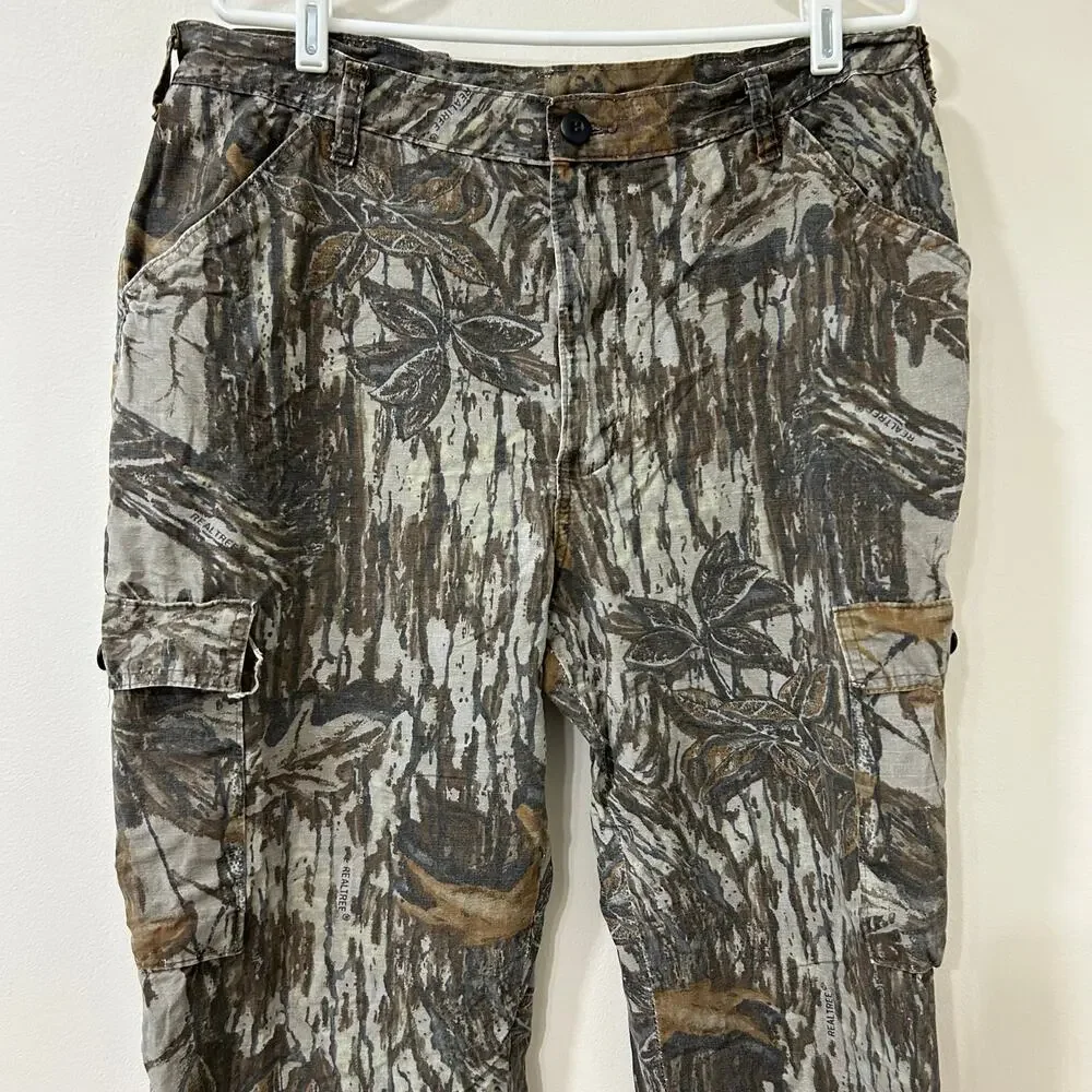 Liberty Vtg Mens Sz Large 36-38 Realtree Camouflage Baggy Cargo Pants Gorpcore